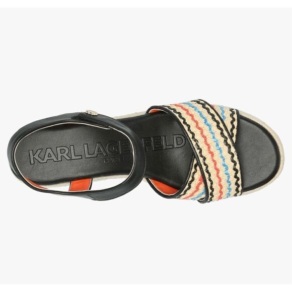 KARL LAGERFELD PARIS Women's Celest Ankle-Strap Espadrille Platform Wedge Sandal - Picture 3 of 7